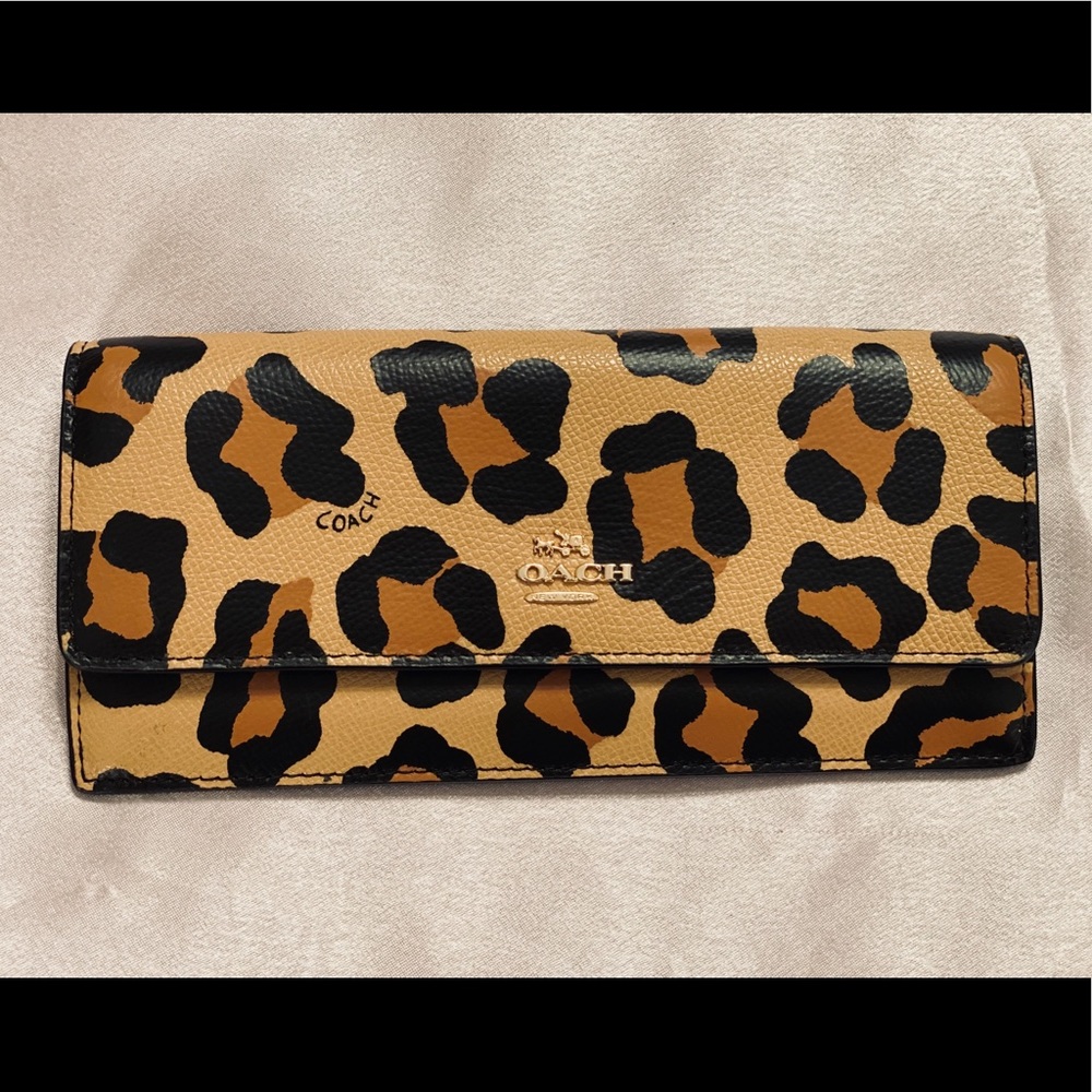Coach Print Ocelot Crossgrain Wallet